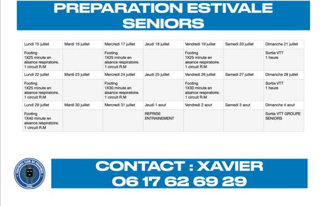 PROGRAMME ENTRETIEN JUILLET